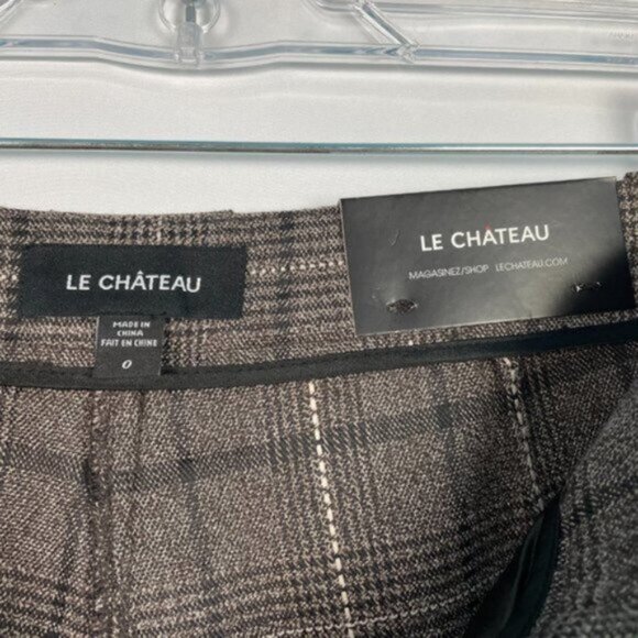 Le Chateau Montreal Pants Trousers Sits At The Waist Slim Leg Plaid NWT - Picture 6 of 7